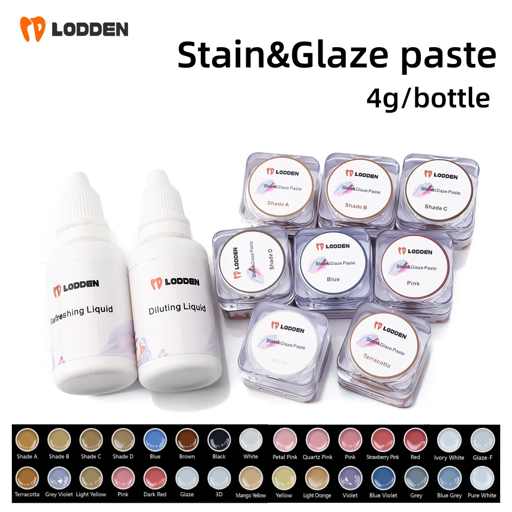 Dental Stain & Glaze Paste Glaze-F Restoration Paste for all Ceramics Materials Dental Lab Materials 4g/bottle