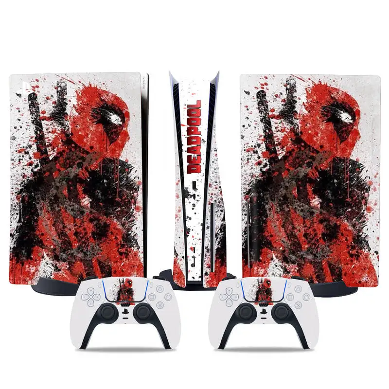 Ps5 Deadpool Console Full Body Skin Sticker Controller Sticker Protective Film Personalized Fashion Decal For Adult Gamers
