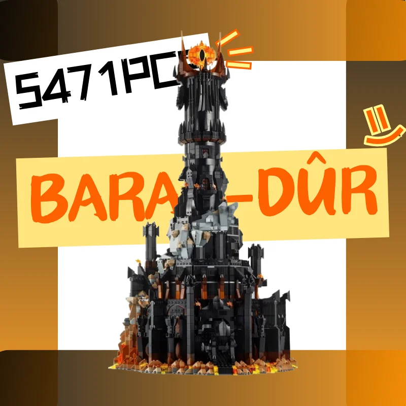 5471 Stücke Neue 10333 Schwarz Turm Dunkle Modell Bausteine Kit Ziegel Kreative MOC Spielzeug