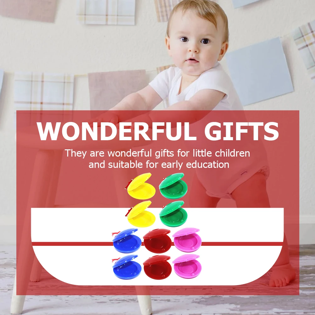 10 szt. Kastaniet Instrument Muzyczny Kolorowy Wytrzymały Bezpieczny dla Dzieci Rozwijający Talencie Rytmiczne Zabawka Kastaniet dla Dzieci Zabawki Muzyczne