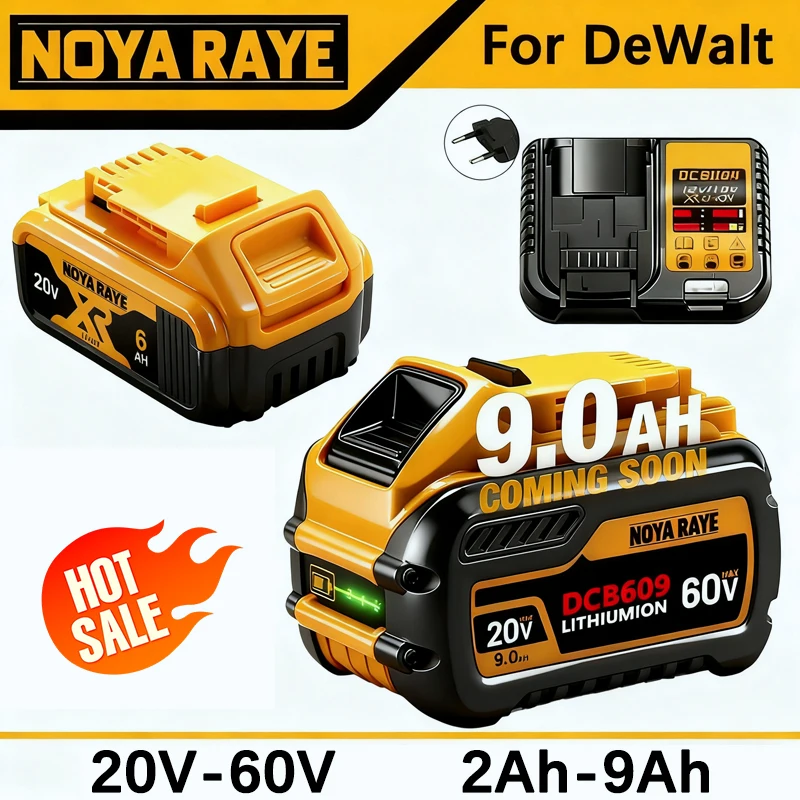 Original for DEWALT 20V/60V battery DCB606 DCB182 DCB205 DCB206 DCB209 power tool 18V battery 2AH 6A