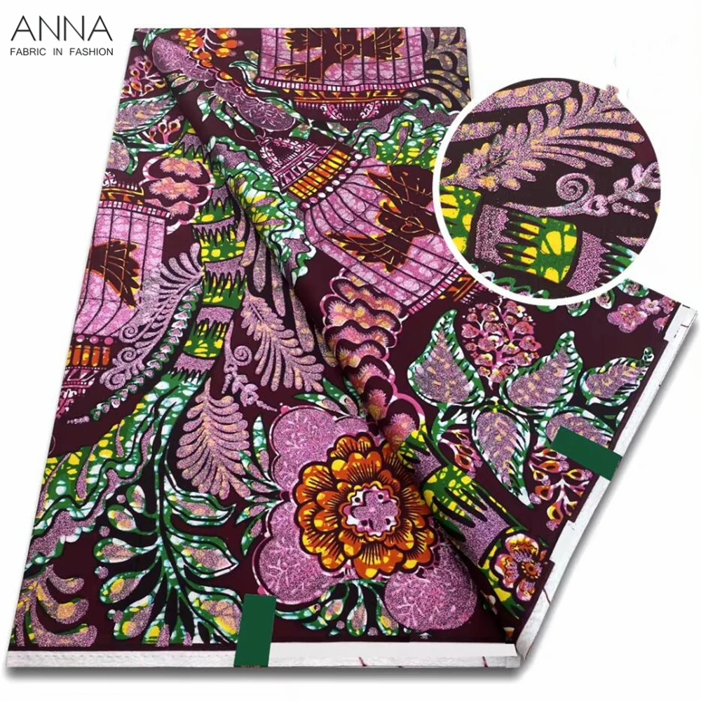 Grand Super 100% Cotton African Wax Fabric High Quality Ankara Wax Print Fabric 6yards Women Fabric For Sewing VLS-60