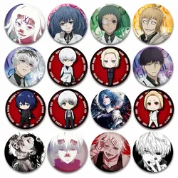 Anime Peripheral Character Ken Kaneki Juuzou Suzuya Badge Handmade Round Brooch Pins DIY Backpack Clothes Hat Accessories Gifts
