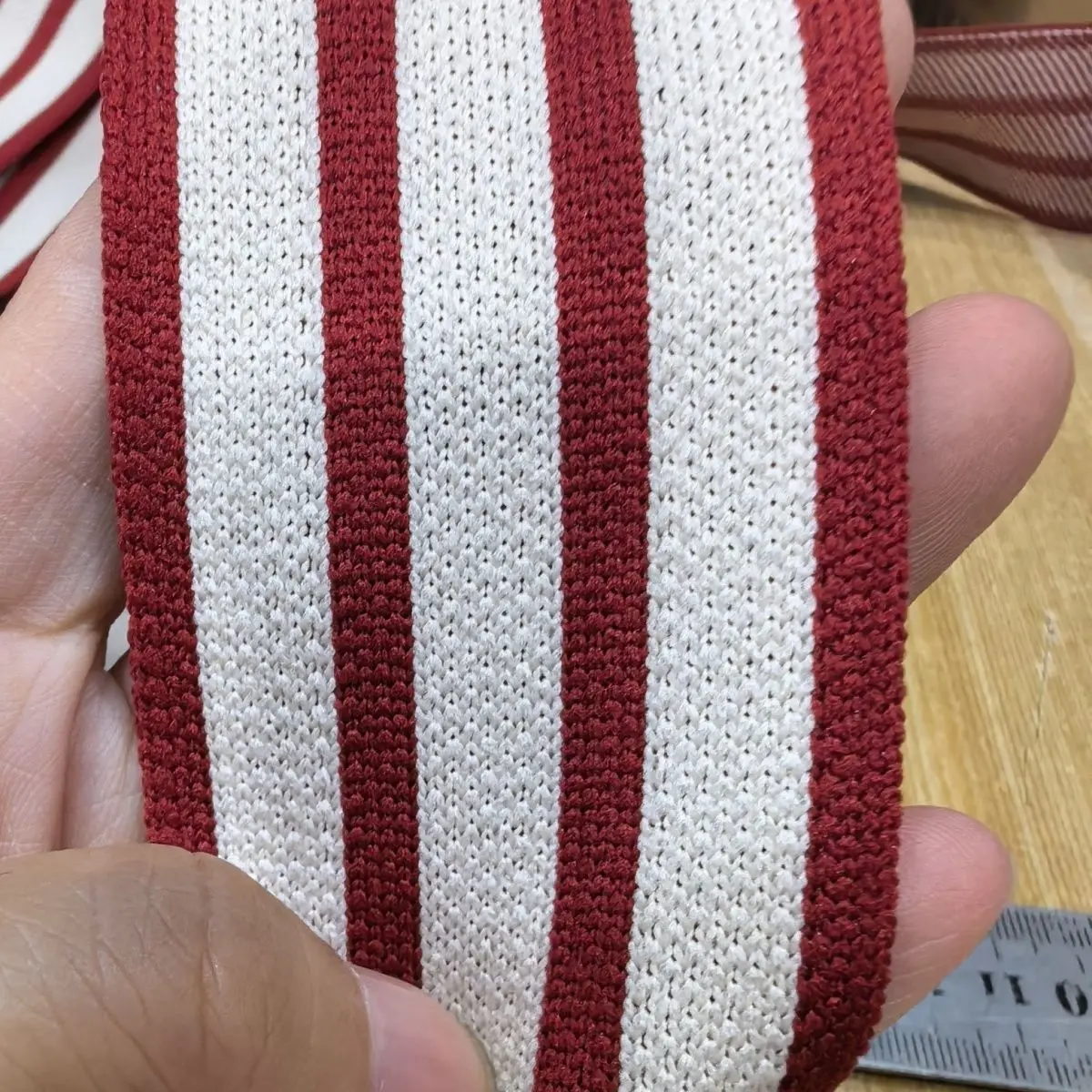 Knitted belt micro-elastic jacquard striped webbing clothing accessories DIY casual sweatpants decorative belt pants decoration
