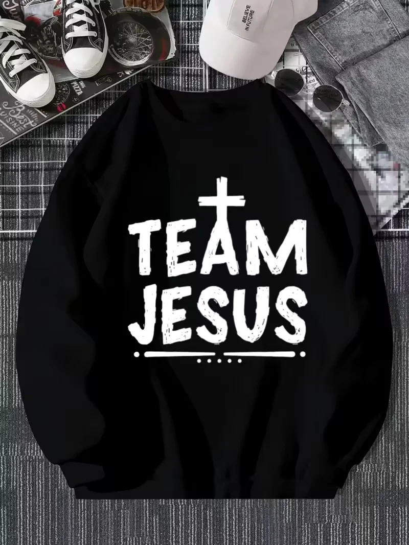 سويت شيرت رجالي برقبة دائرية، طباعة جرافيك مضحكة، هوديي برقبة دائرية للشارع الأسود للارتداء اليومي الكاجوال، أكمام طويلة لعيد الميلاد