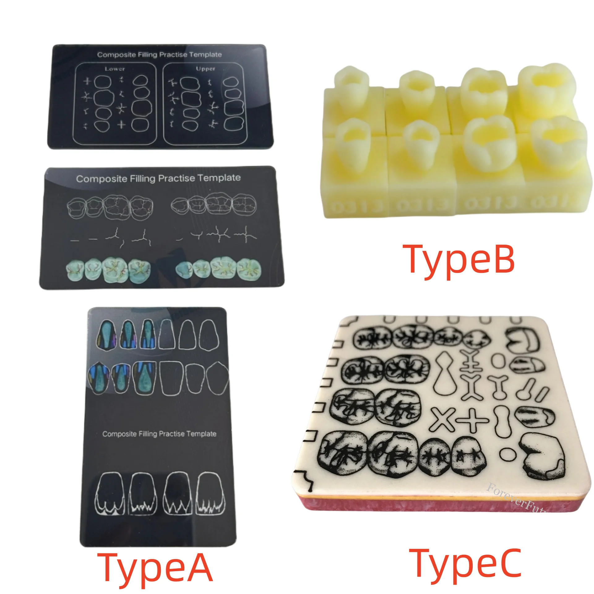 

Dental Cavity Preparation Caries Practise Model Composite Resin Filling Template