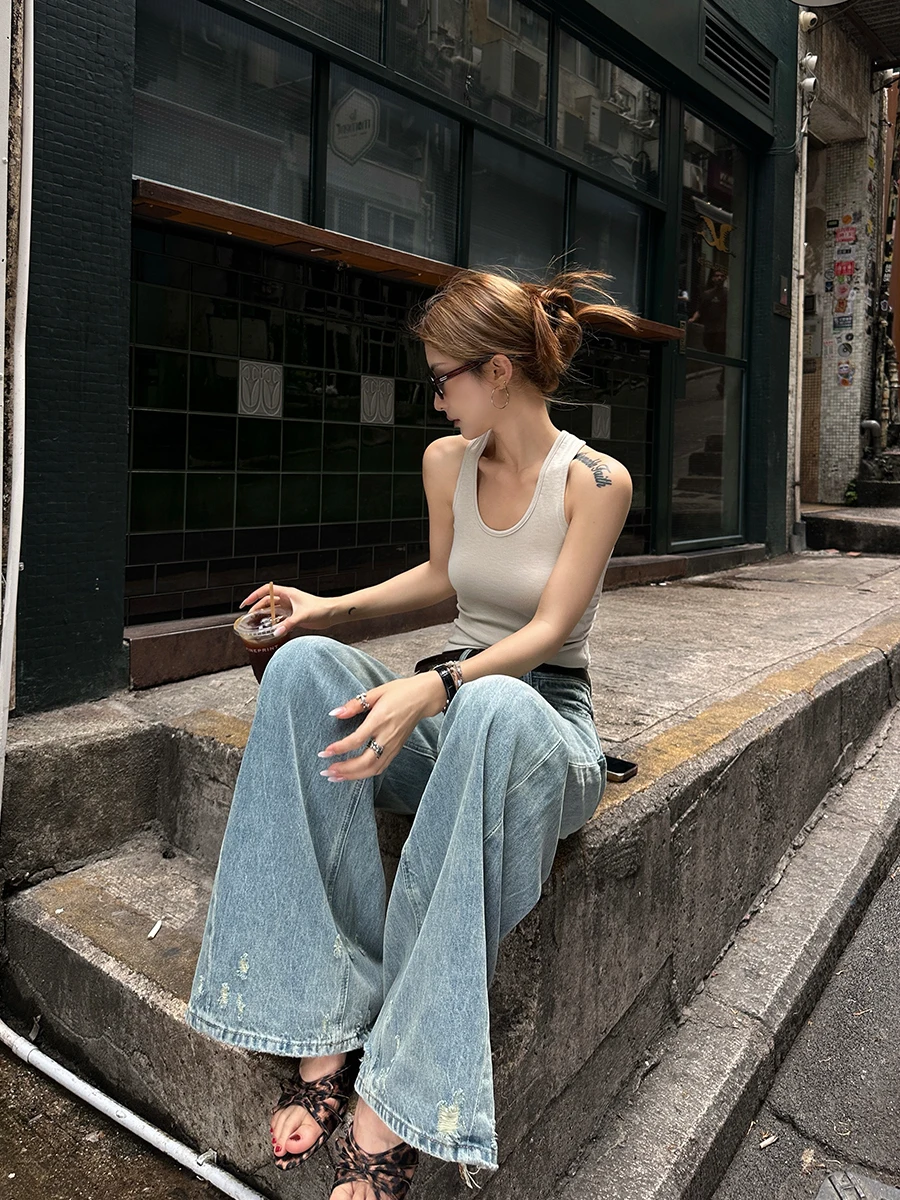 

Jeans For Women Y2K Clothes Kawaii Cute Sweet Japanese Harajuku Korean Female Denim Fashion Aesthetic Pastel Color Pink Spring