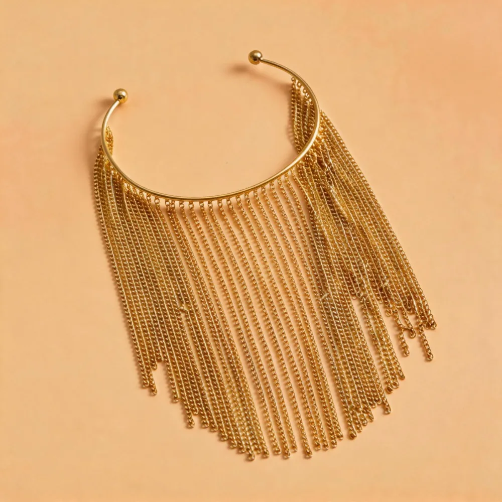 

Adjustable Adjustable Tassels Armband Bangle Alloy Open Design Alloy Arm Cuff Bracelet Exquisite Design Fringe Detail