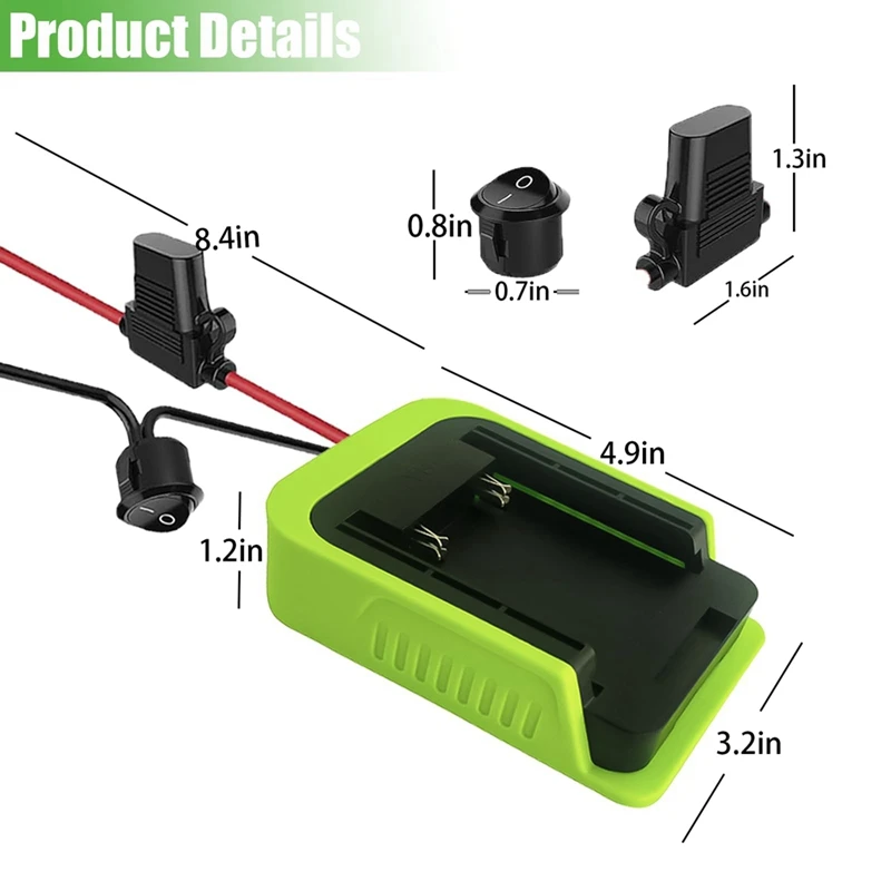 Power Wheels Adapter Batterieadapter 40V Lithiumbatterie, für DIY-Fahrt auf LKW, Robotik, RC-Spielzeug