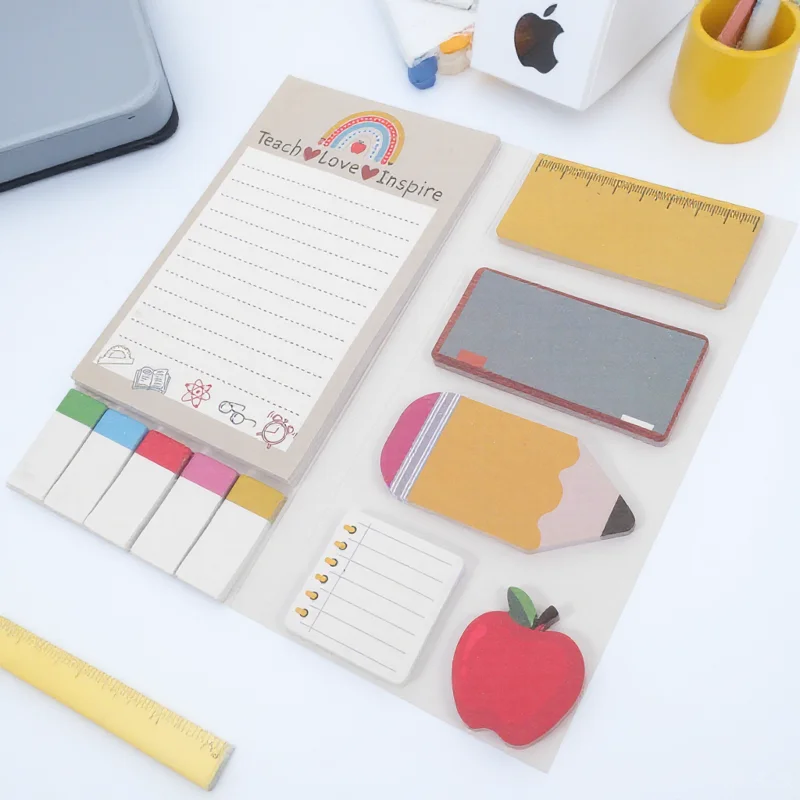 

Cartoon Memo Pad Set Lovely Shaped Notebooks Portable Stickers Reusable Adhesive Home Office Supplies