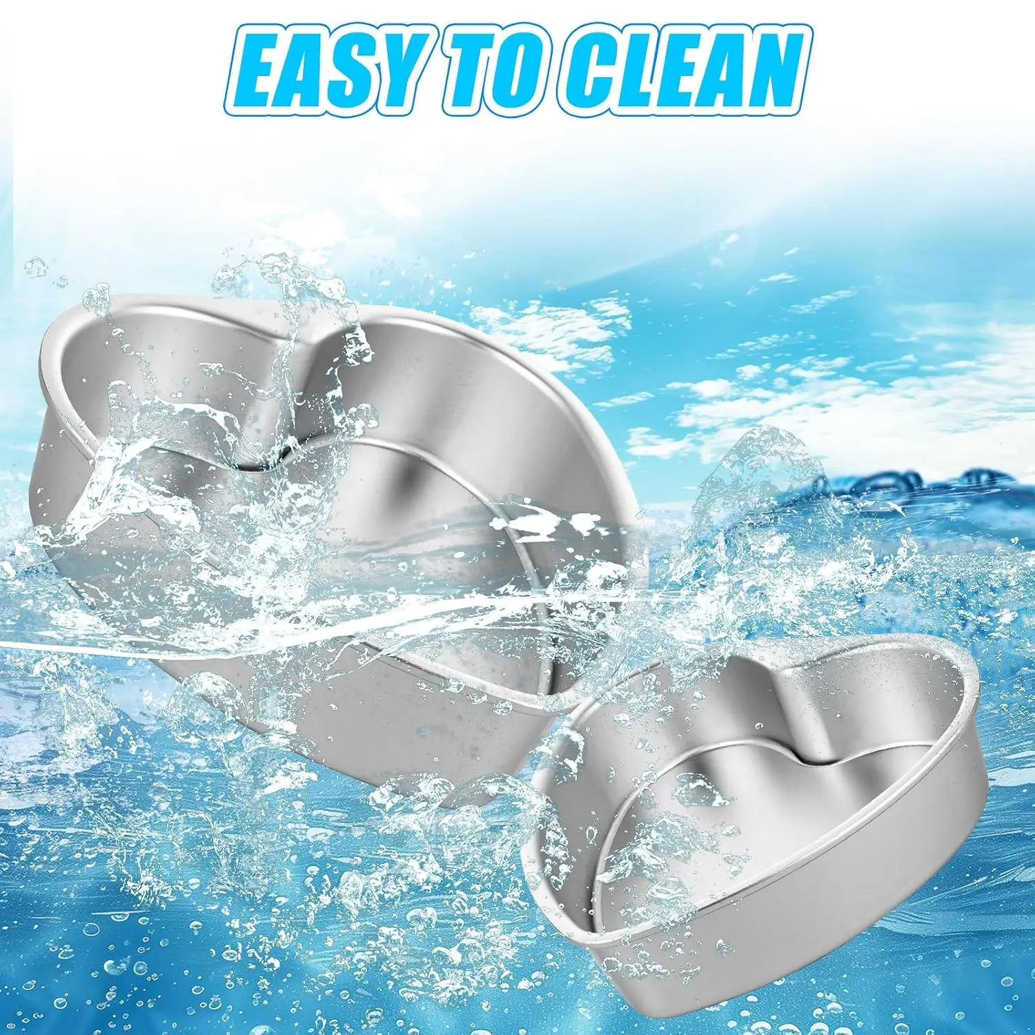Heart Shaped Cake Pans Set 2pcs 6 Inch Heart Cake Mold And 1pcs 8 Inch Pan For Baking