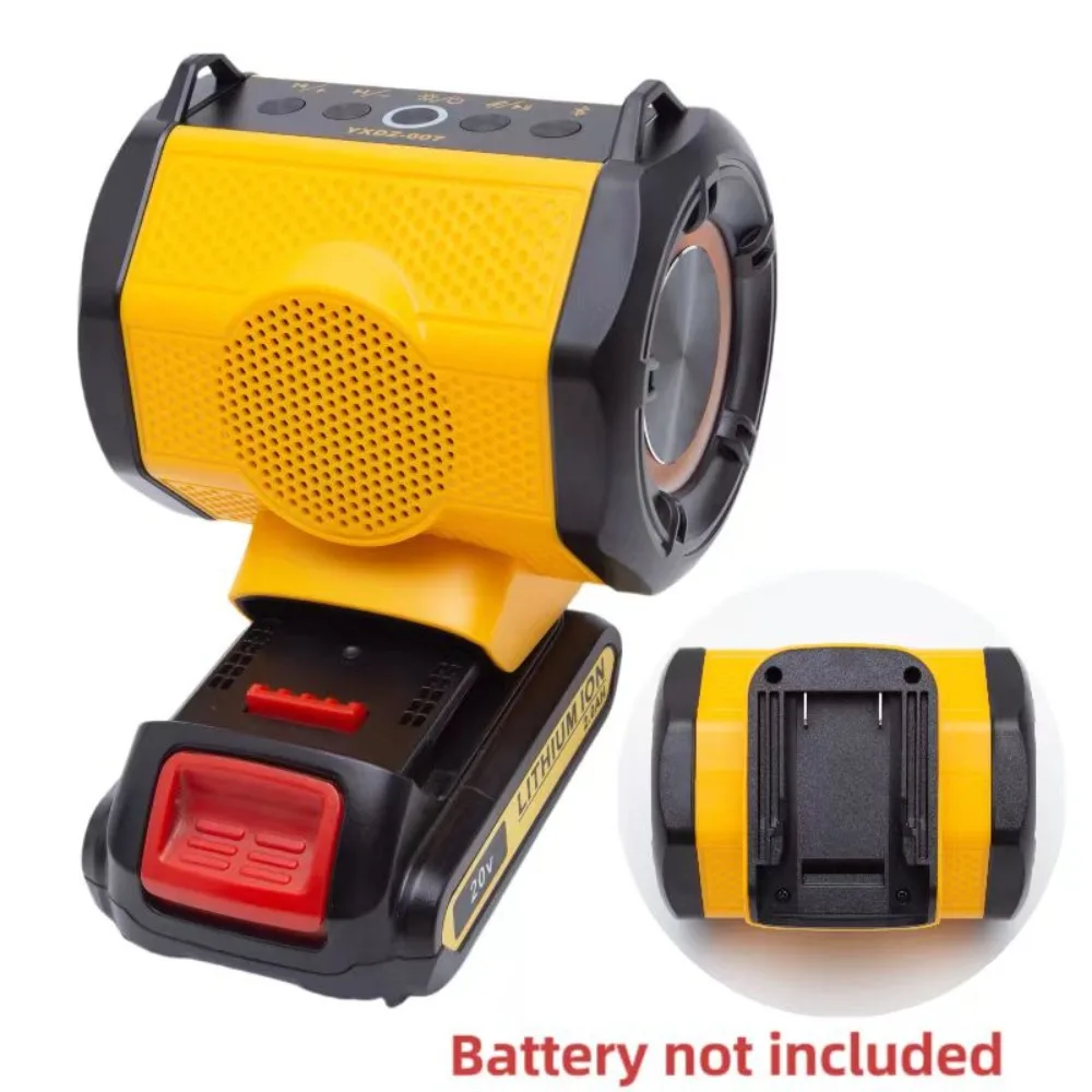 Cordless Portable Bluetooth Speaker With USB Type-C Port For Charging for Dewalt 18V Battery Power Supply, (No Battery)