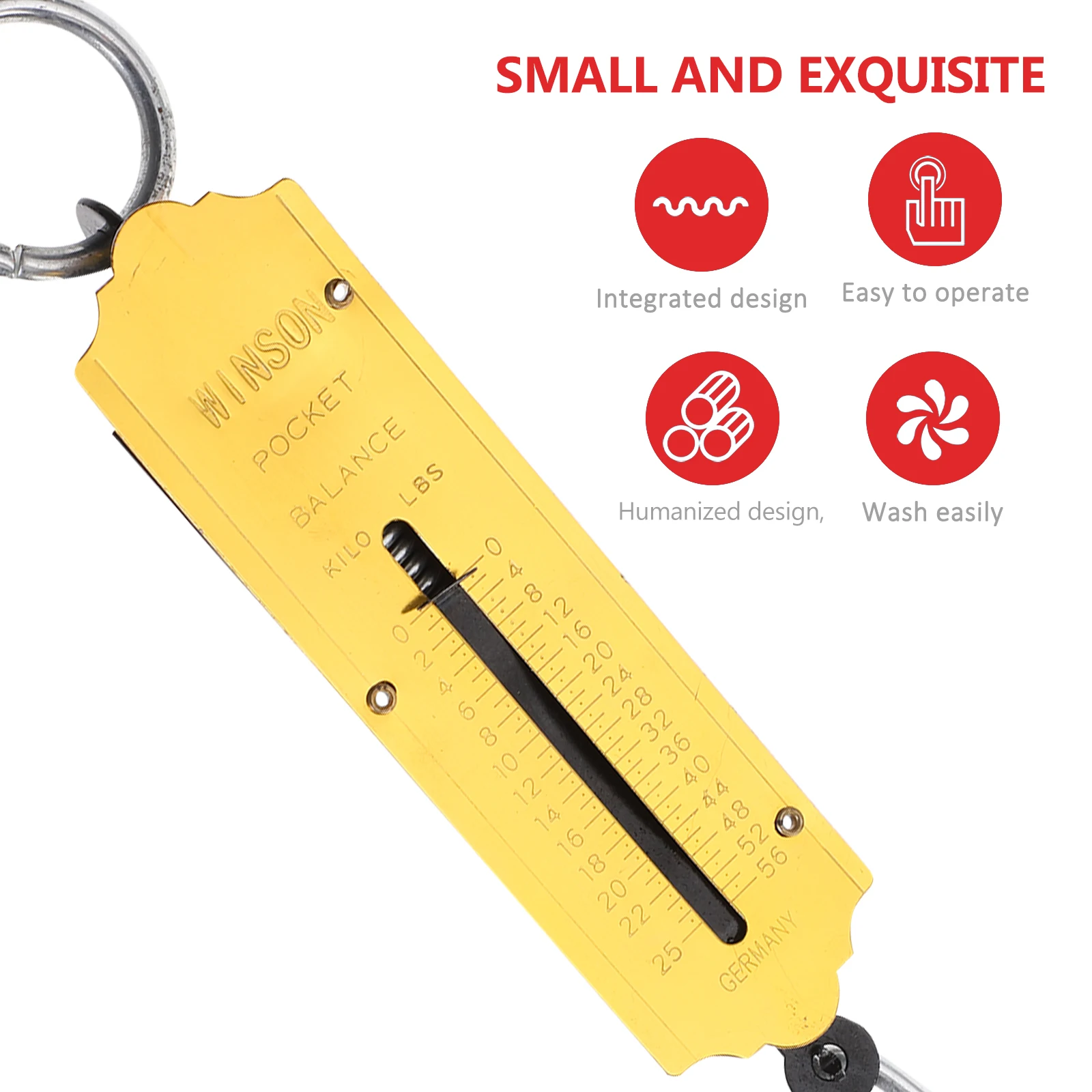 

4pcs Portable Mechanical Scale Spring Hanging Iron Handheld Kitchen Fishing Luggage Outdoor Scales With Accurate Weighing Mini