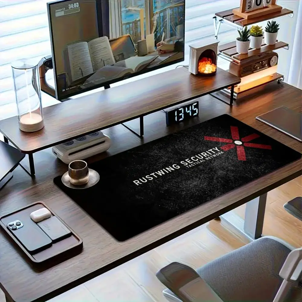 Game Desk Mat Esports Mouse Pad Natural Rubber Non‑Slip Large Size Sci‑Fi Emblem For Laptop Desktop Bedroom Gaming Work