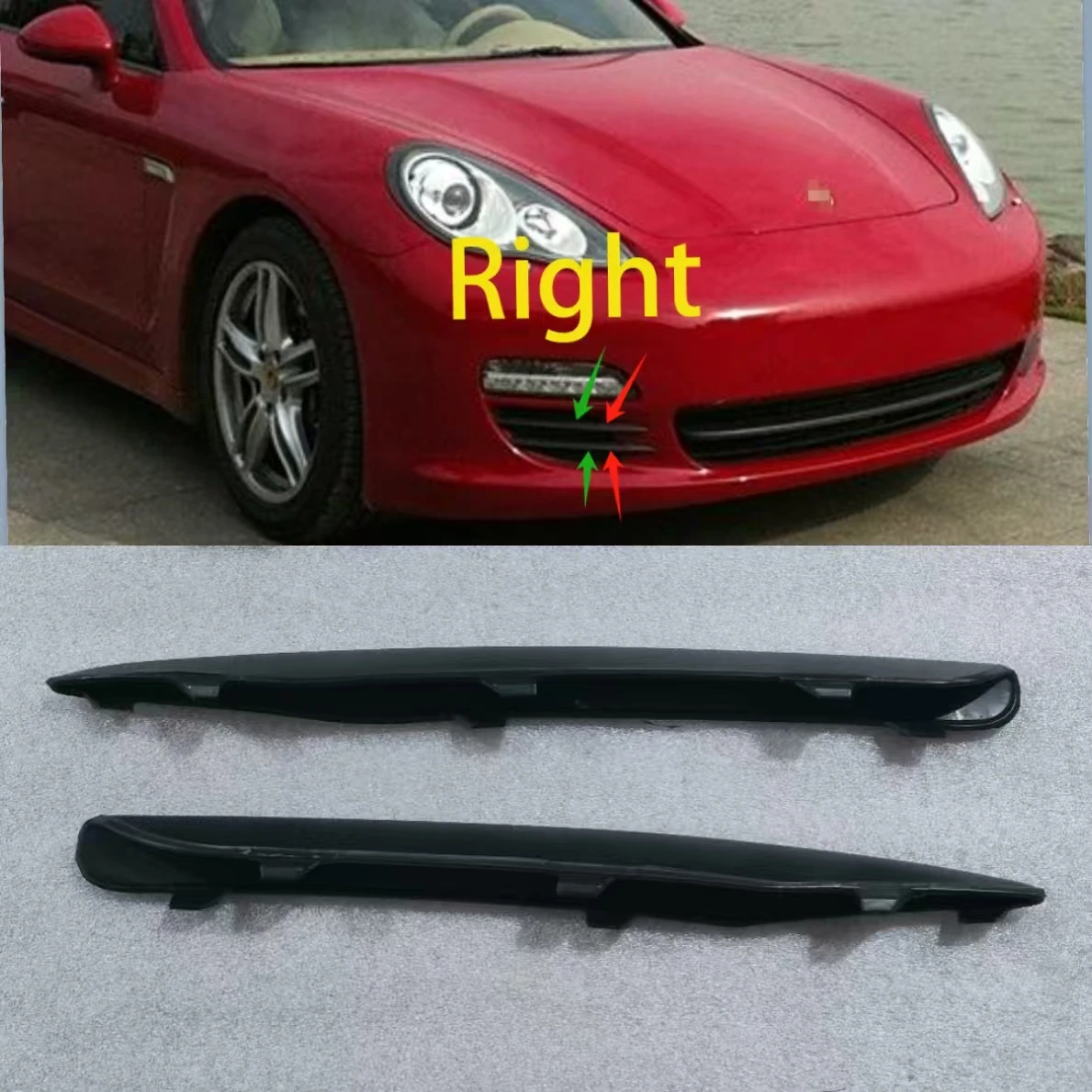 

Left Lower Front Bumper Fog Light Grille Molding Trim For Porsche Panamera 2010 -2013 97050557300 97050557600