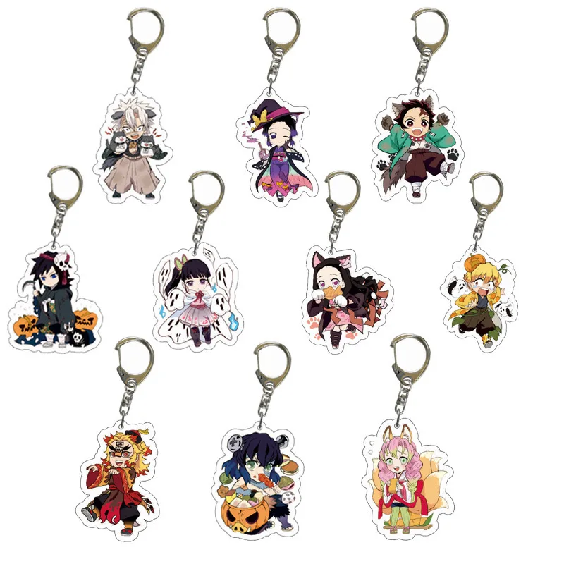 Kochou Shinobu Kamado Tanjirou Kamado Nezuko Popular Anime Secondary Peripheral Food Series Acrylic Keychain Backpack Pendant