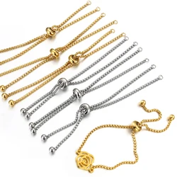 3pcs Stainless Steel Adjustable Slider Chain Pendants Connector for Bracelets DIY Jewelry Making Supplies
