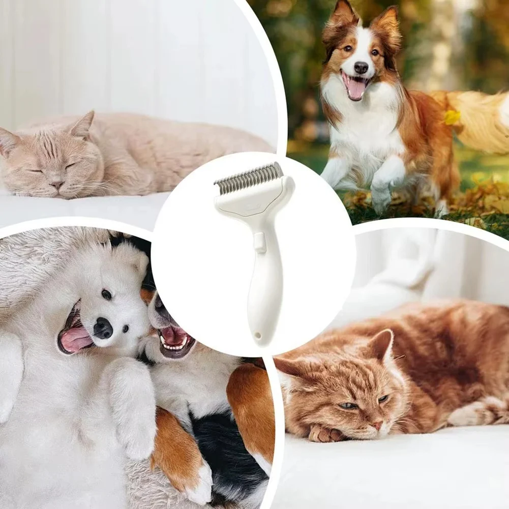 A71Z Dematting Comb for Cats Curved Deshedding Grooming Supplies for Dogs and Cats Widened Cutters Skin Friendly Deshedding