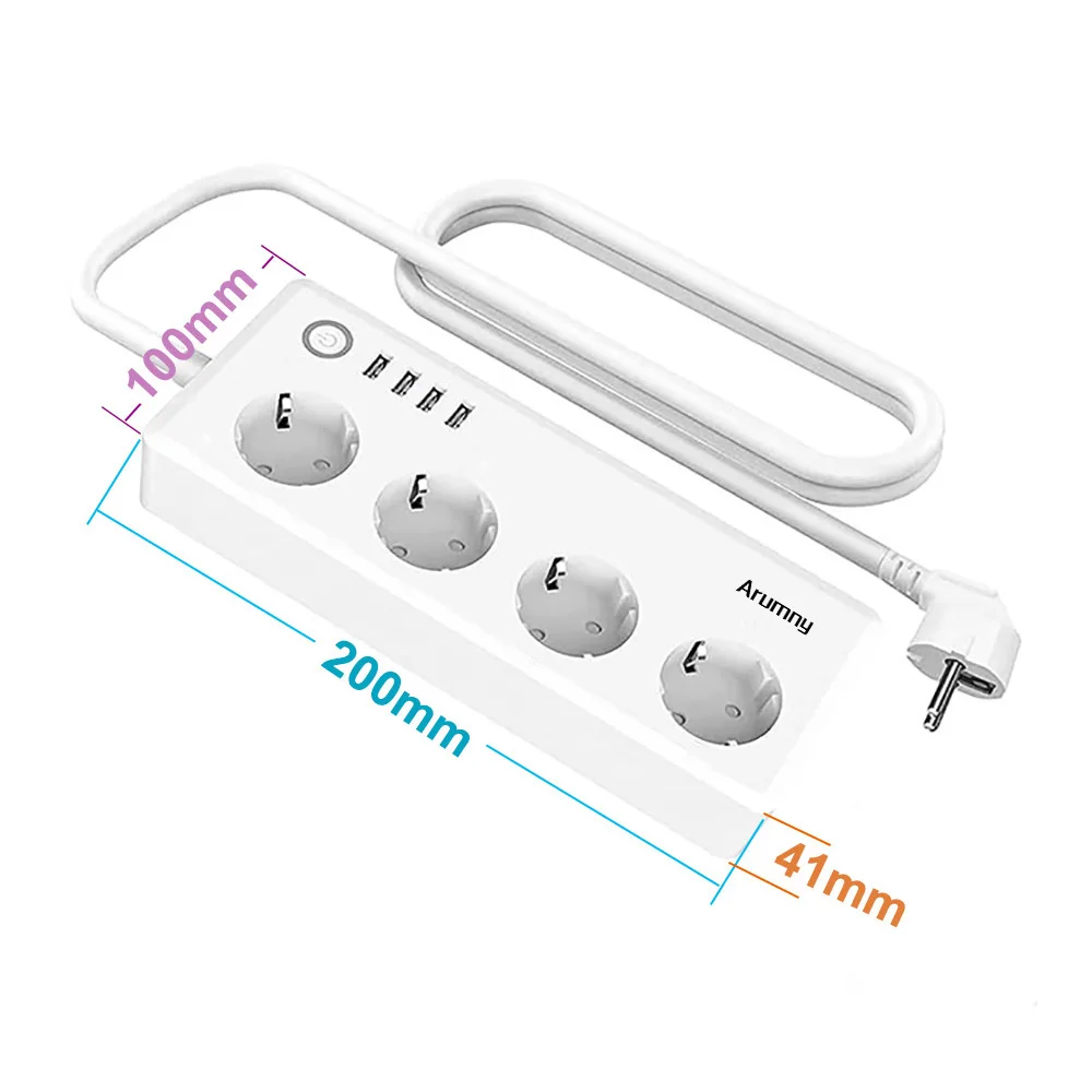 Imagem -06 - Arumny-eu Plug Zigbee Power Strip Cabo de Extensão Alexa Assistente Google Controlo por Voz Tuya Smart Life Zigbee 1.8m 16a 220v