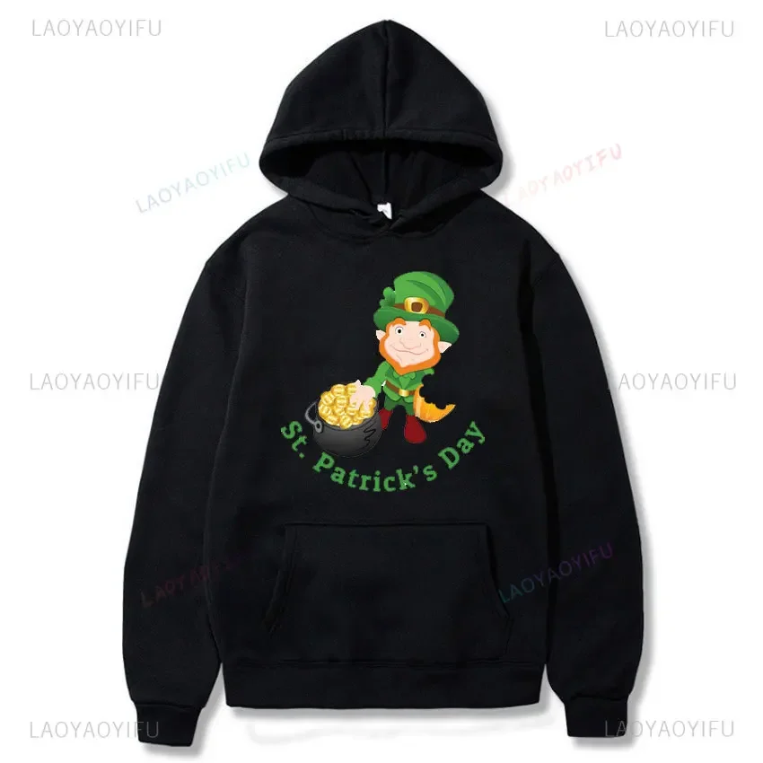 

Ireland St. Patrick's Day printed long sleeve hoodie street wear everyday men and women can be comfortable warm clothing