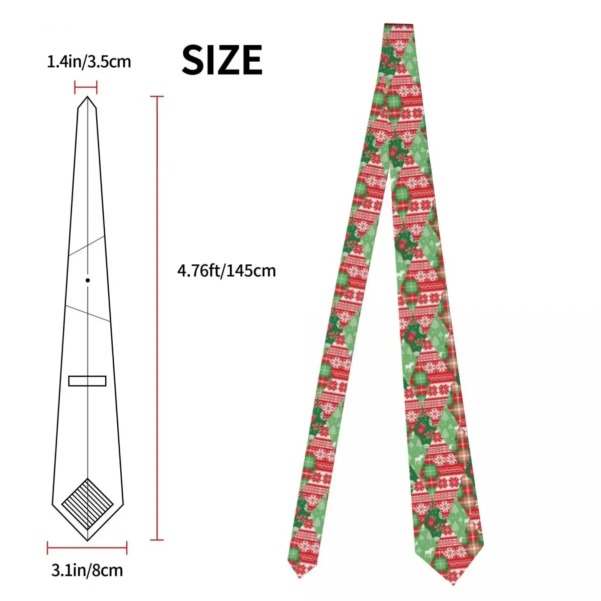 Christmas Patchwork Tie For Men Women Necktie Tie Clothing Accessories