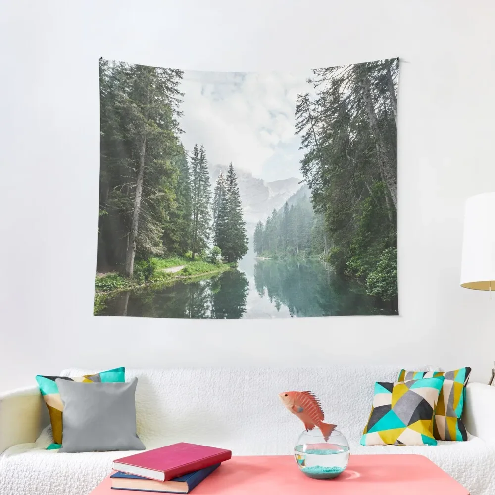 

Live the Adventure - Lago Di Braies X Tapestry Room Decorating Aesthetic Wallpapers Home Decor Wall Art Tapestry