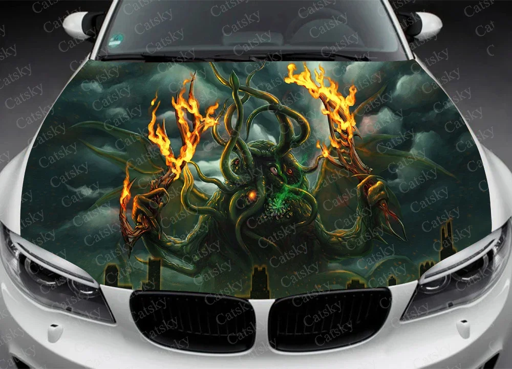 Fantasy-Cthulhu Car Hood Sticker Vinyl Side Decal Body Wrap Auto Accessories Decoration Cover Protective Film