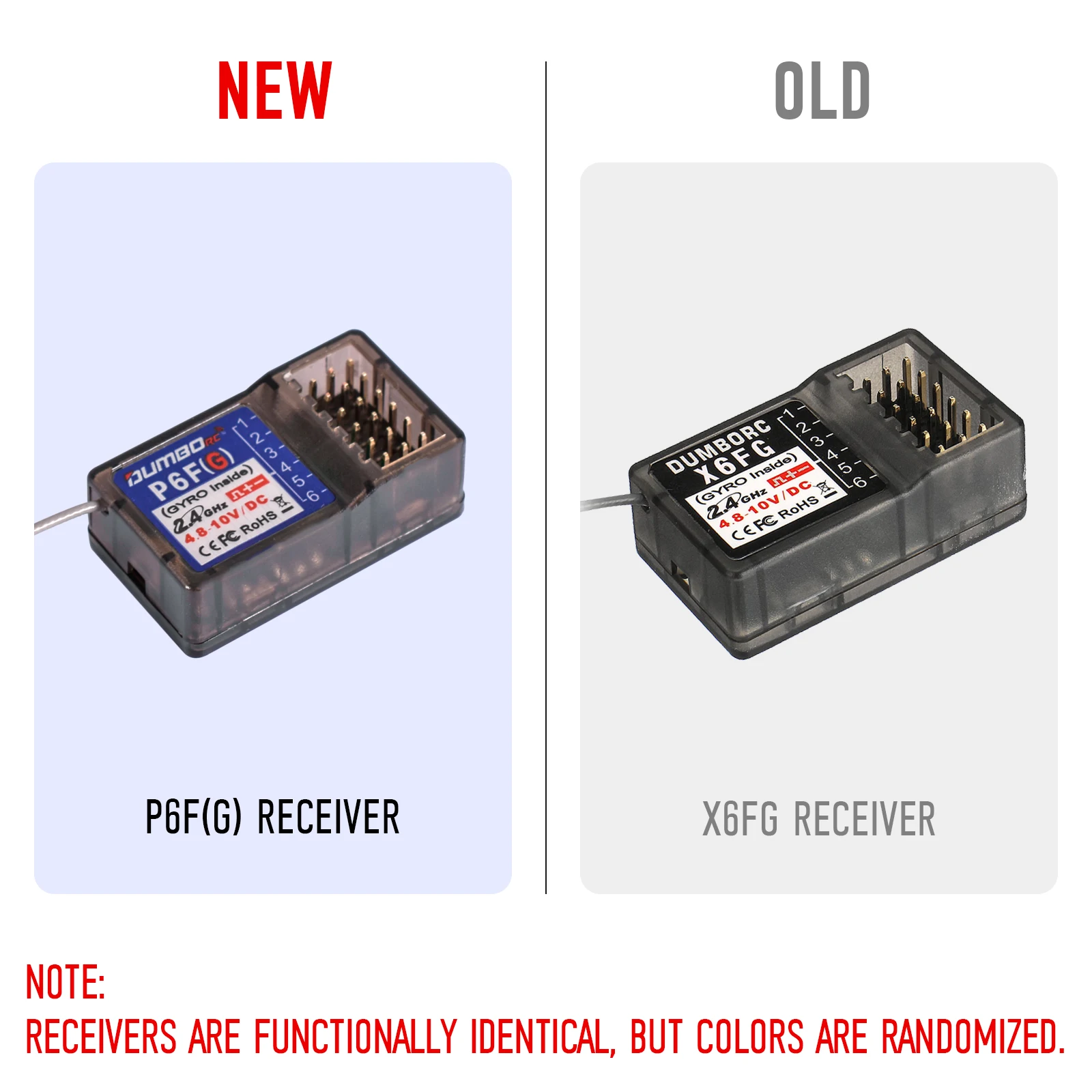 DUMBORC X6F/X6FG/P6DC/X6DCG 2,4G 6CH Radio Control System Empfänger für X4 X5 X6 X6P Sender RC Auto Boot Fernbedienung