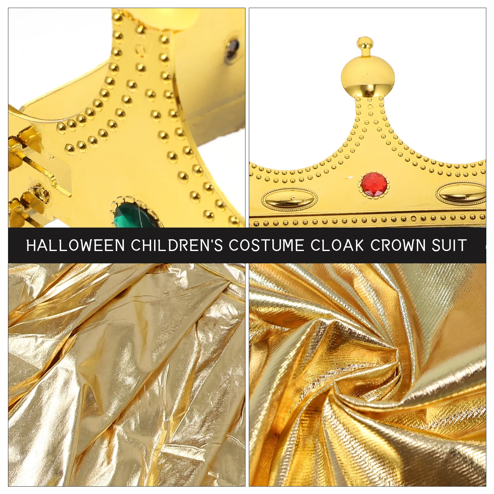 

1 set 1 Set Halloween Kids King Cape Crown Costume Party Cosplay Outfit Stage Performance Fancy Dress Decor Halloween Props