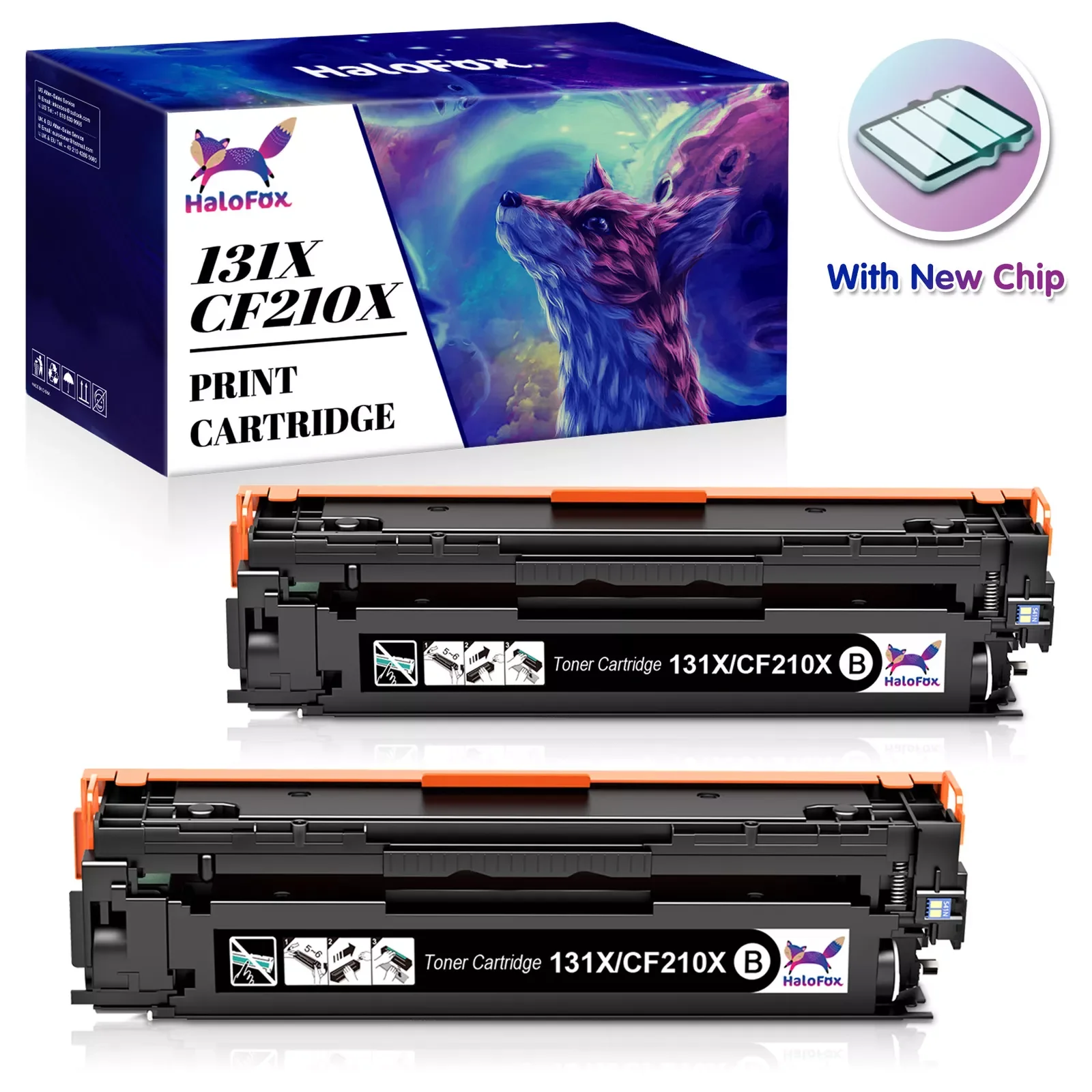 

2 Pack CF210A Black Laser Toner Cartridge For HP 131A Color LaserJet Pro M251nw