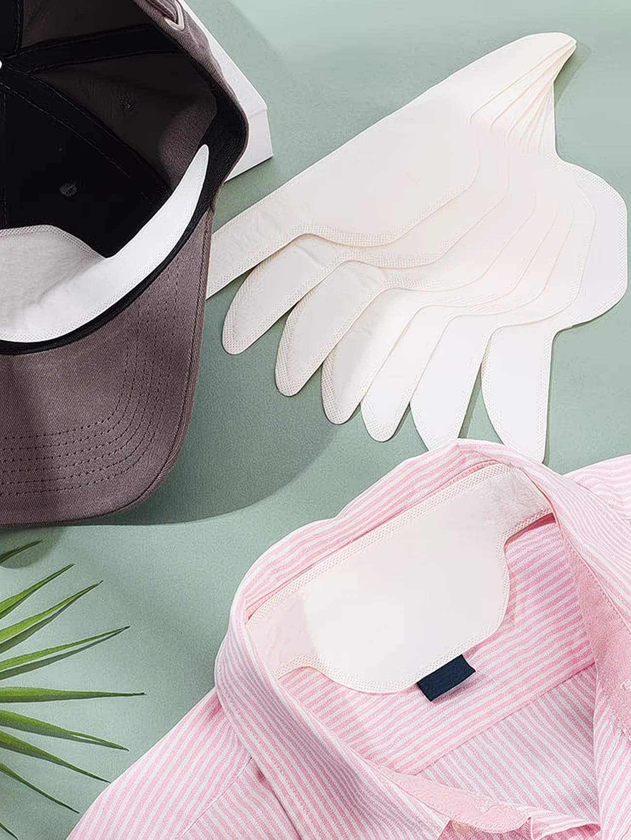 10pcs Hat Sweat Pads, Golf Absorbent Sweat Pads, Soft Hat Sweat Protectors, Disposable Helmet Sweat Bands, Adhesive Sweat Pads