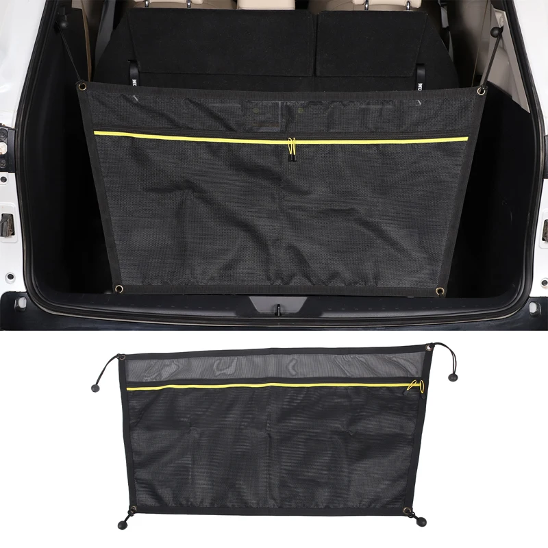 

For Toyota Sienna / Senna 2021-23 Car Rear Trunk Storage Net Cargo Luggage Organizer Mesh Bag PVC woven mesh storage accessories