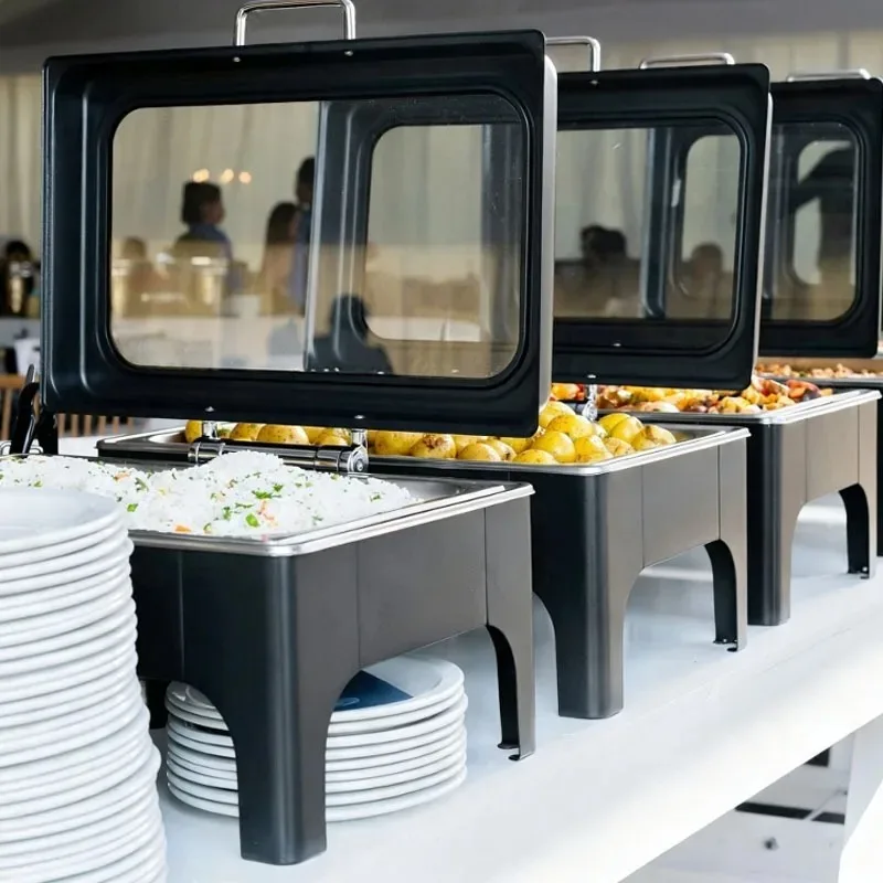commercial-equipment-black-food-warmer-set-modern-stainless-steel-buffet-chafing-dish-for-party