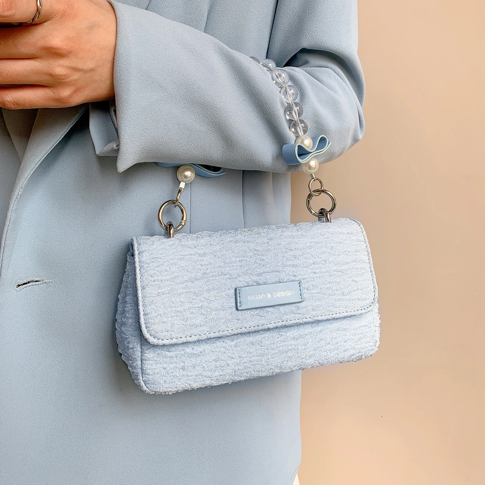 

AILUXI Women's Handbag for Back To School Gift Organza Fabric Clutch Bag Magnetic Closure Underarm Bag Small Crossbody Bag