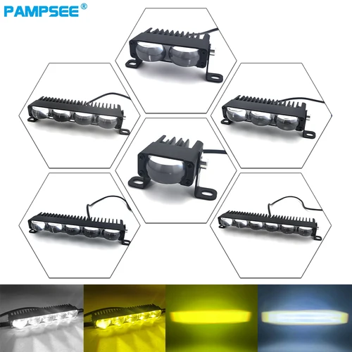 Imagen 1 del producto Faros LED, luces de parachoques, luces antiniebla LED, luces de rejilla, Mini luces de trabajo de conducción, lente, Kit de iluminación de asistencia para motocicleta y coche, 9-36V