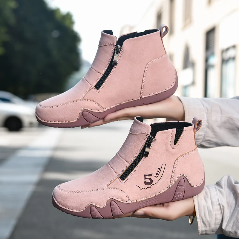 

New Spring Women Ankle Boots Outdoor Casual Walking Boots Fashion Comfortable Women's Shoes High Top Autumn Women's Sneakers