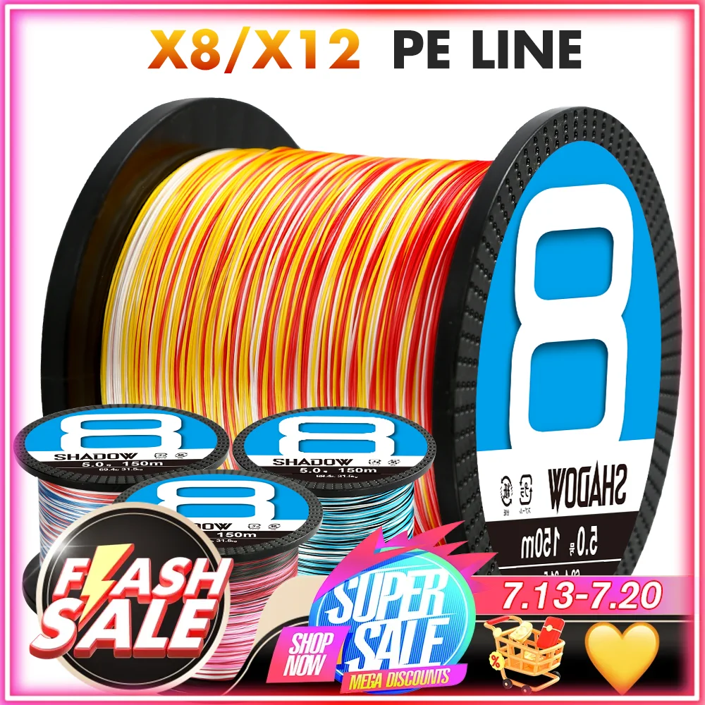 ZUKIBO X8 X12 Strands Braided Multifilament PE Fishing Line 1000M 500M 300M Super Strong for Freshwater Saltwater Fishing Line