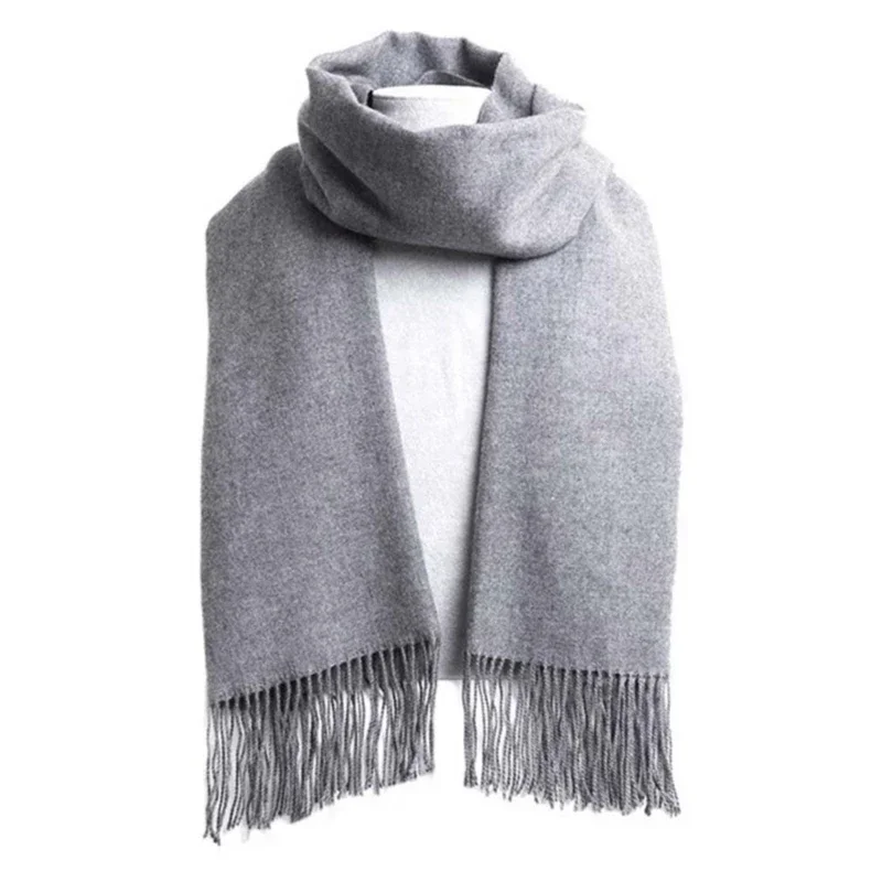 1pcs  Scarves Winter Soft Warm Cashmere Shawl Thickened Long Tassel Shawl Warm Scarf Fashion Solid Color Women Man Scarf