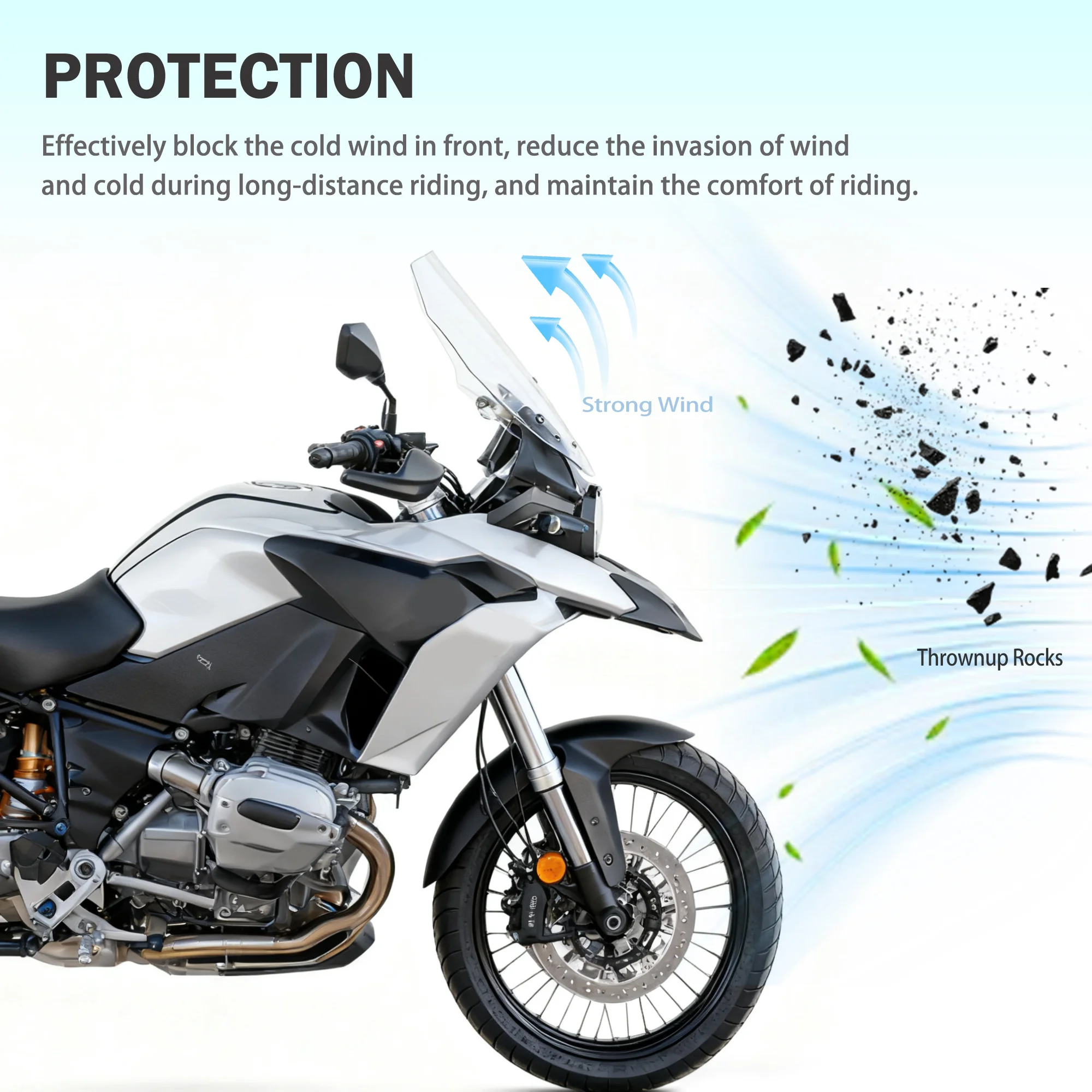 Motorcycle Windscreen For 2005 - 2012 R1200GS GS LC Adventure Windshield 49CM R1200 GS ADV Wind Screen 2006 2007 2008 2009 2010