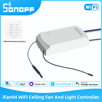 SONOFF iFan04 WiFi Smart Ceiling Fan And Light Controller With RM433 R2 Controller Timer&Schedule Setting EWelink Remote Control
