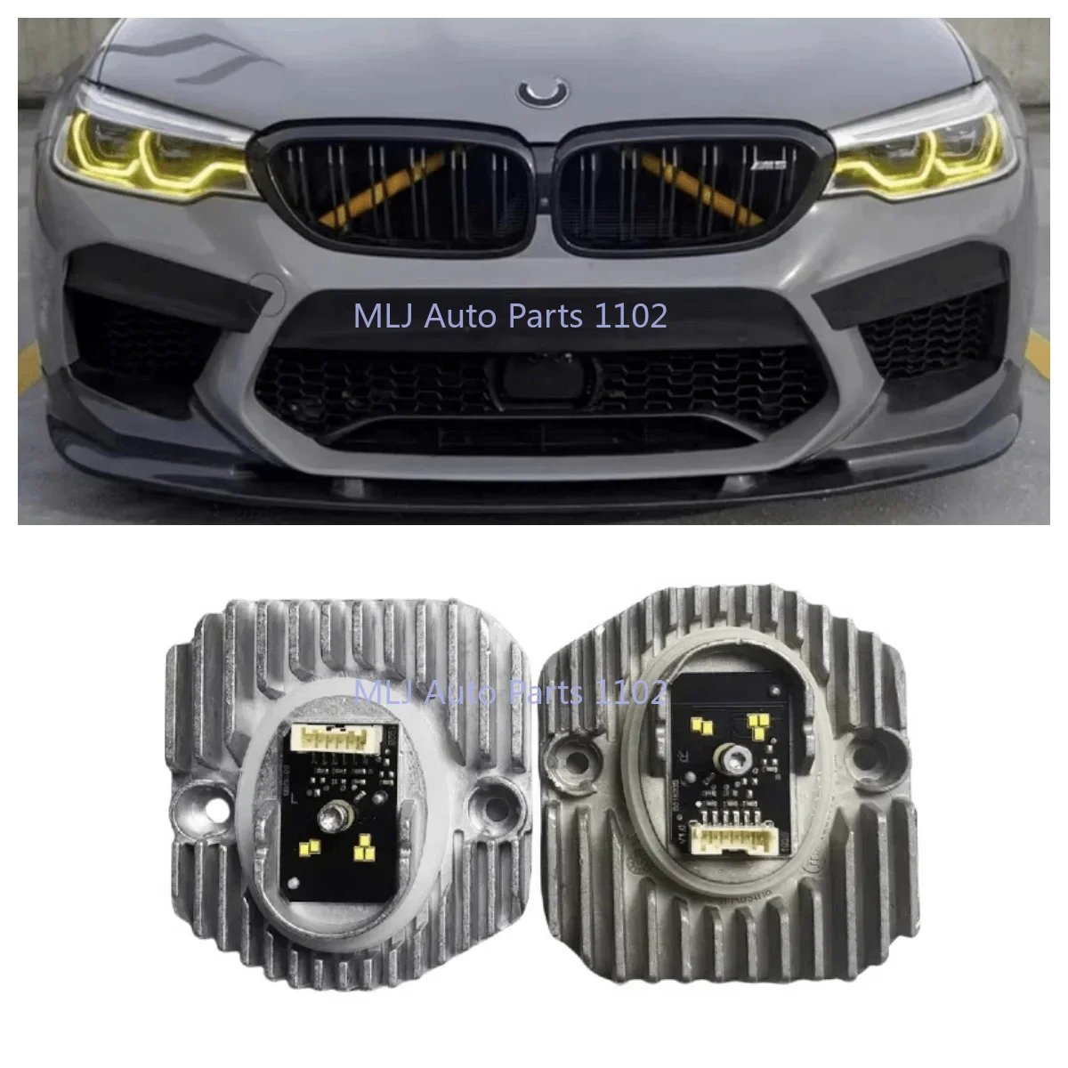 For BMW 5 Series G30 G38 Left and Right High Configuration models DRL module 63117214939 63117214940 LED Headlights Angel Eyes