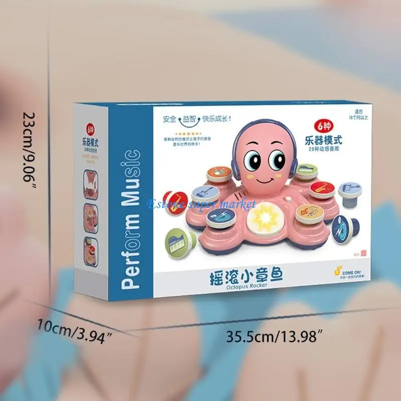 090B ของเล่นเด็กดนตรีของเล่นกลอง On Early Learning สำหรับเล่นชุด Light & Music Comfort 6 โหมดเครื่องดนตรีของเล่นสำหรับ