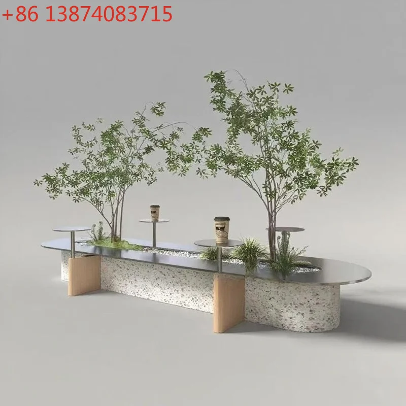 Creative oval stone metal leisure stool, sitting area Nakajima stool
