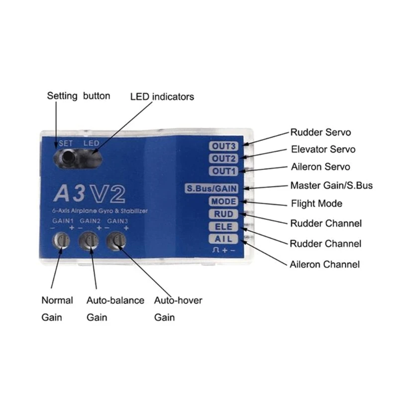 A3V2 Aeroplane Flight Controller Model Airplanes 3Axis Steering Gyroscope