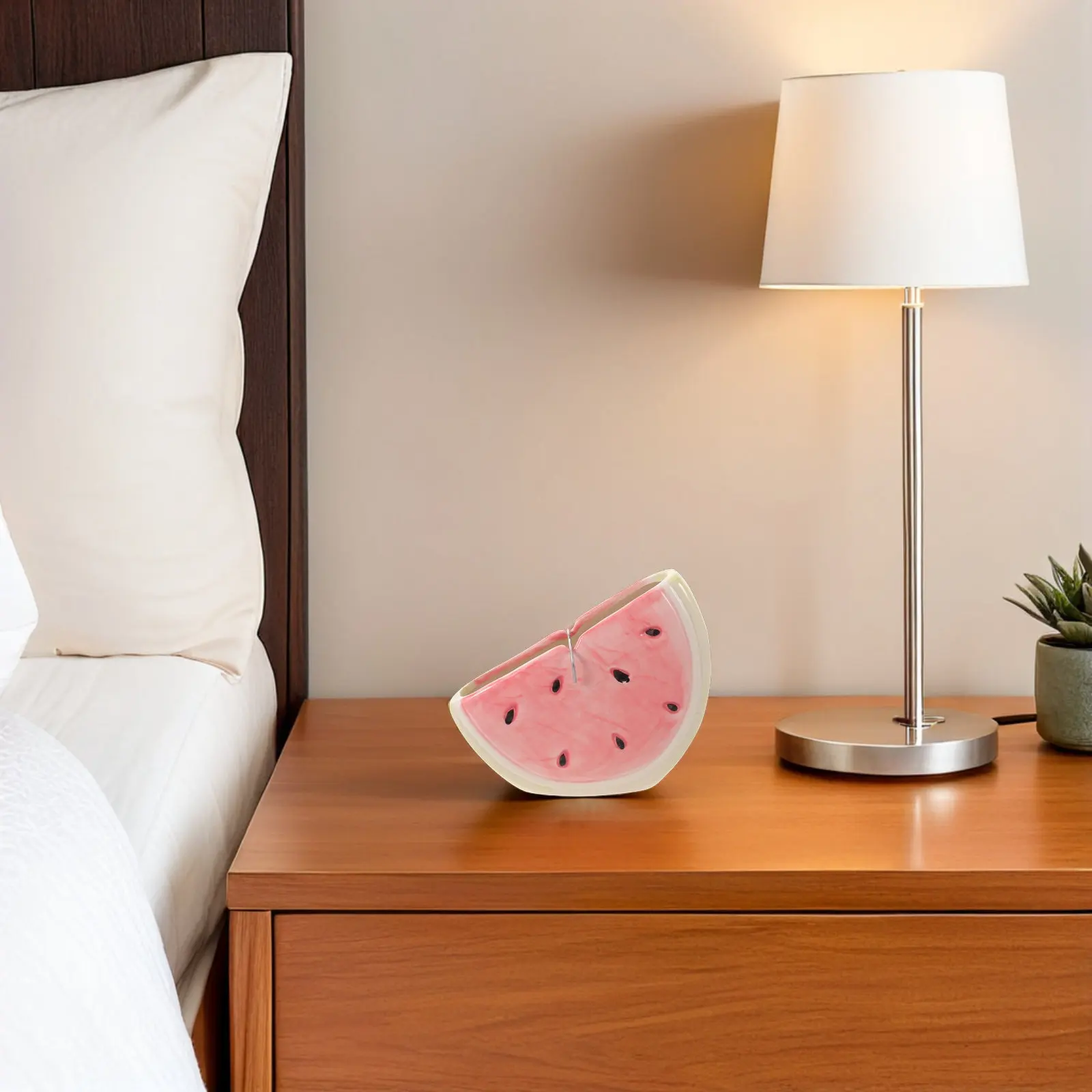 Watermelon Shaped Holder Ceramic Incense Burner Bracket Ash Catcher for Bedroom Balcony Indoor Table Top Home