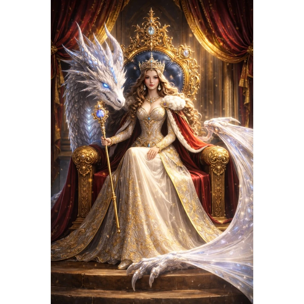 Rompecabezas de 500/1000/1200/2000 Piezas, Retrato del Trono de la Reina y del Dragón, Juegos de Actividades Familiares para Sala de Juegos, Dormitorio, Decoración del Hogar, Regalo
