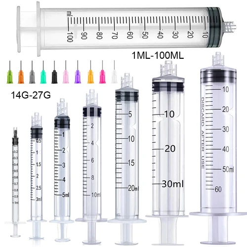 Jeringa Luer Lock reutilizable de plástico, 25-2 uds., 1ml-100ml, para laboratorio, medición de alimentación, herramienta de cocina de animales, relleno de pegamento líquido y tinta