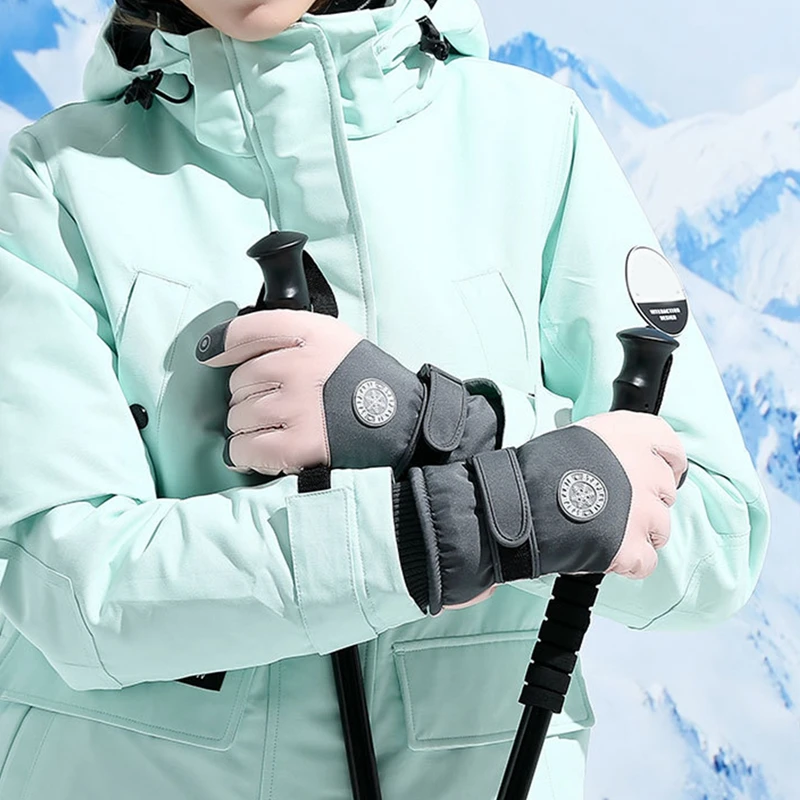 Men Women Ski Gloves Winter Warm Windproof Waterproof Touchscreen Non-slip Snowboard Snowmobile Motorcycle Cycling Skiing Gloves