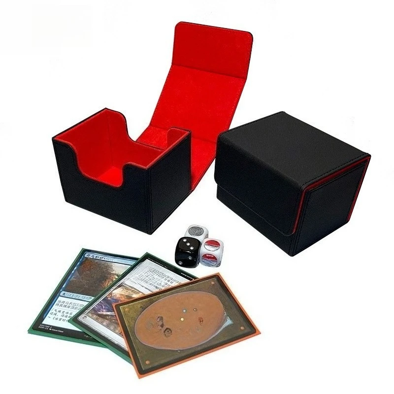 Deck Box TCG Deck Box Boîte de cartes à collectionner - Grande taille pour plus de 100 cartes - Boîte magnétique en polyuréthane pour TCG CCG - Collection, échange et stockage de