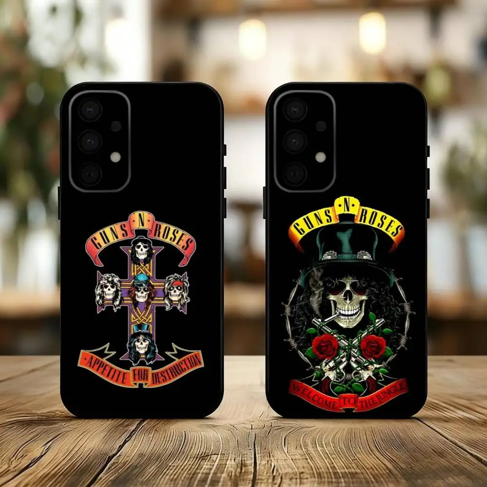 Band G-Guns-S N R-Roses  phone Case For Samsung Galaxy A73,A72,A71,A70,A53,A52,A51,Others Soft Black Shell